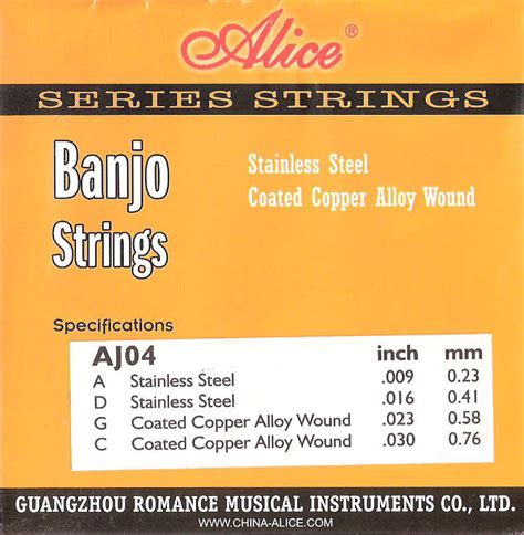 Banjo Strings Two Sets of 4 - Alice