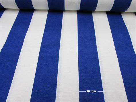 ROYAL BLUE and WHITE Striped Fabric - Sofia Stripes Curtain Upholstery ...