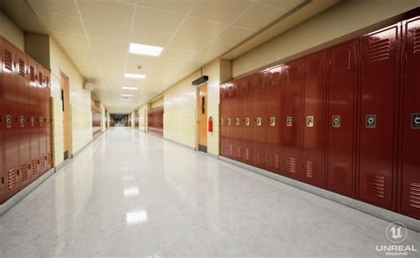 ArtStation - School Hallway 3d Scene | Resources