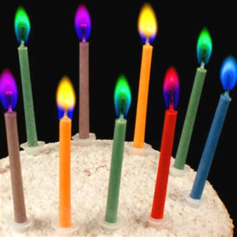 12pcs/pack Multicolour Flame Birthday Candle Home Decoration Colorful ...