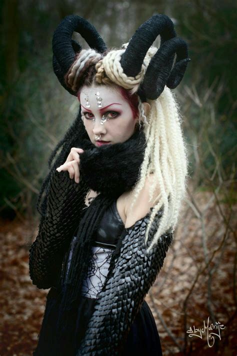 Psychara | Fantasy | Gothic fashion, Demon makeup, Blonde goth