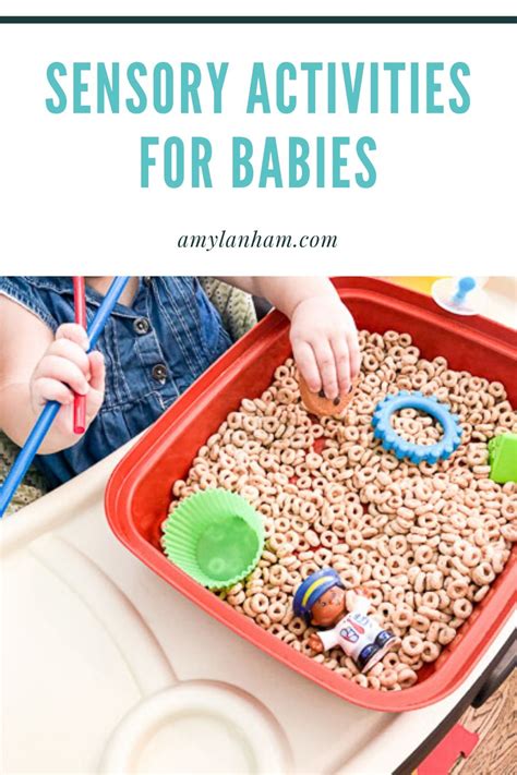 Sensory Activities for Babies - Cheerio Sensory Bin - Amy Lanham