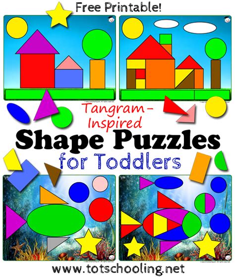 Tangram Shape Puzzles for Toddlers | Totschooling - Toddler, Preschool, Kindergarten Educational ...