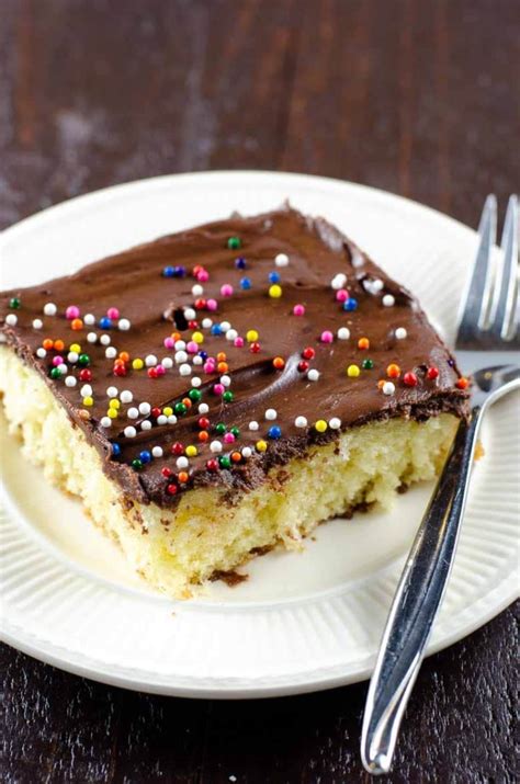 Best Yellow Cake Recipe with Chocolate Frosting - Umami Girl