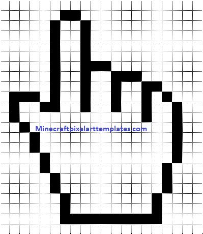 Minecraft Pixel Art Templates: Hand pointer