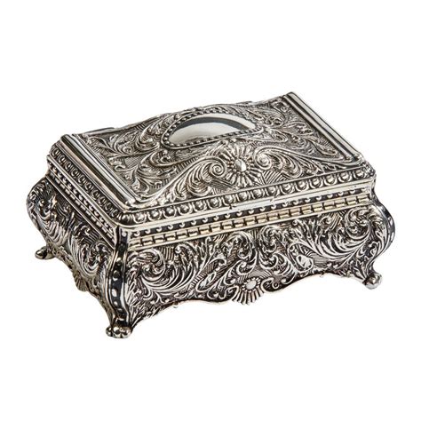 ORNATE RECTANGULAR BOX | Antique jewelry box, Engraved jewelry box, Silver jewelry box