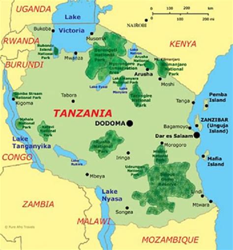 Tanzania Map Regions