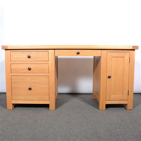 Lot 363 - Modern light oak office desk