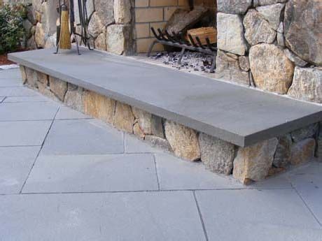 Outdoor fireplace idea: Natural stone fireplace. Thermal-edge bluestone hearth. # ...