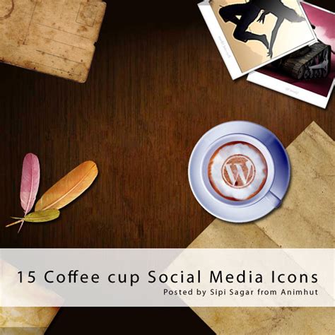 Freebie: Coffee cup social media icons | AnimHuT Creative Design Blog