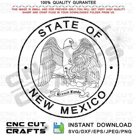 New Mexico State Seal Svg, Vector Logo, Clean Line Art, Cnc Cutting ...