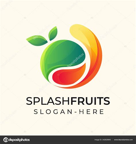 Splash Fruit Logo Design Template — Stock Vector © Visdigit #342629840