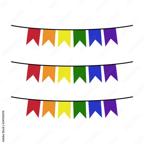 Rainbow Banner - Set of 3 rainbow colored banners or bunting Stock ...