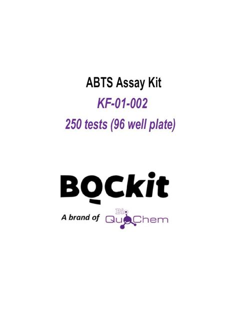 (PDF) ABTS Assay Kit - Bioquochem · 2020. 6. 17. · Bioquochem ABTS ...