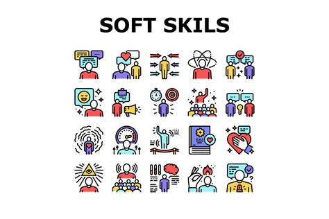 Soft Skills People Collection Icons Set Vector By vectorwin | TheHungryJPEG