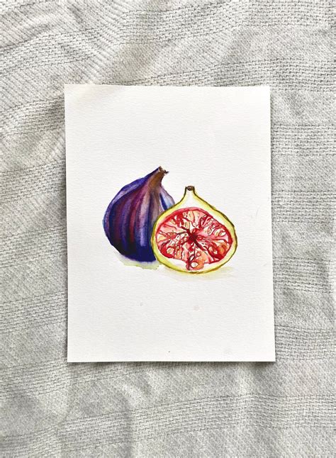 Fig Watercolor Painting Home Decor Kitchen Decor Wall - Etsy