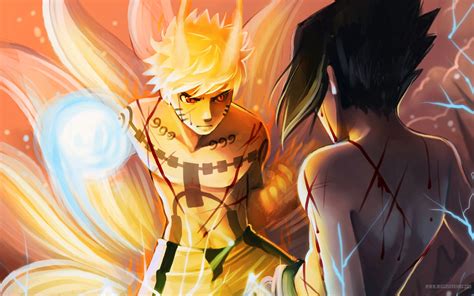 Naruto Kyuubi vs Sasuke 0x Wallpaper HD