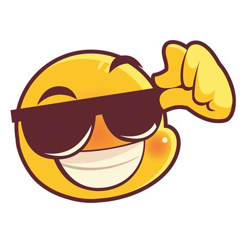 funny emoji wearing sunglasses, emoticon face expression social media ...