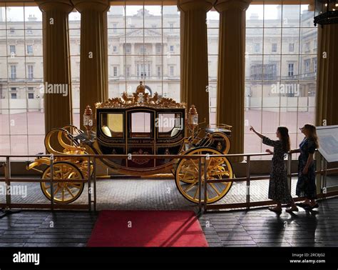 The Diamond Jubilee State Coach during a photo call for the new Coronation display for the ...