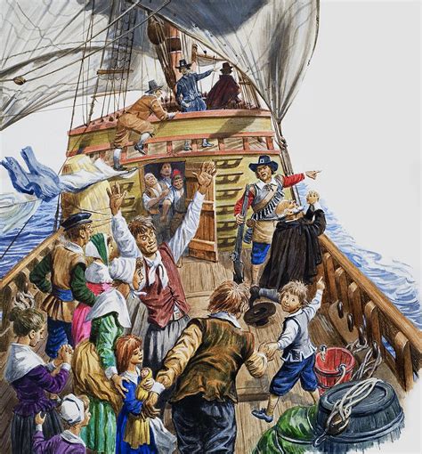 Onboard The Mayflower Painting by English School - Fine Art America