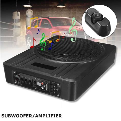 10 Inch 600W Car Subwoofer Slim Under Seat Powered Car Amplifier Amp ...