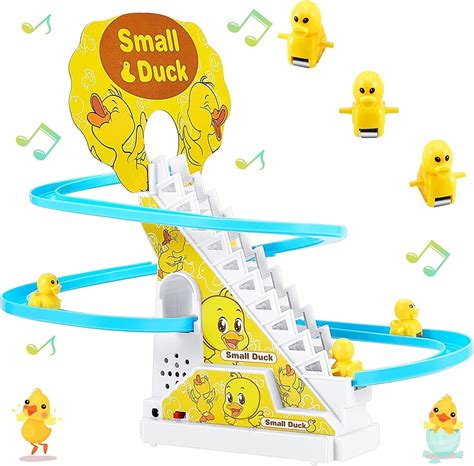 Ara Enterprise 3 Duck Slide Toy Set, Funny Automatic Stair-Climbing Ducklings Cartoon Race Track ...