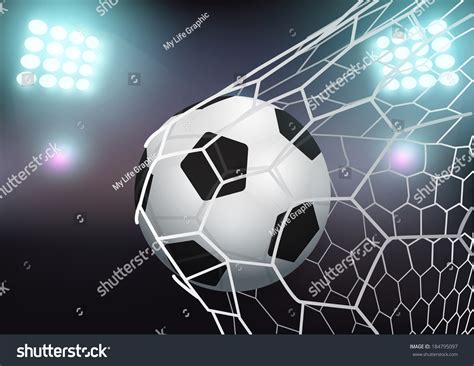 Soccer Ball Goal Net On Stadium Stock Vector (Royalty Free) 184795097 | Shutterstock