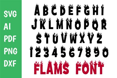 Flame Font Font for Cricut Svg Graphic by classygraphic · Creative Fabrica