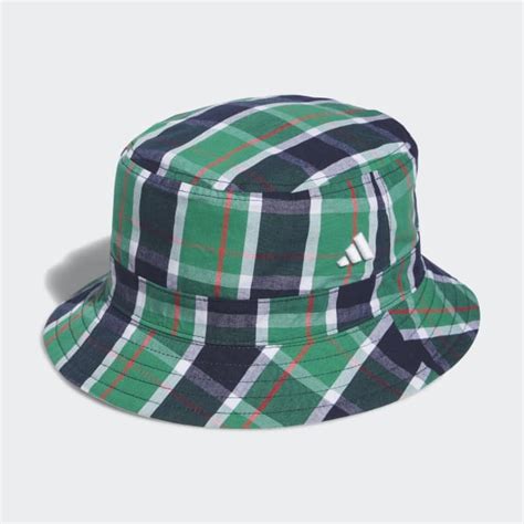 adidas Plaid Reversible Golf Bucket Hat - White | Men's Golf | adidas US