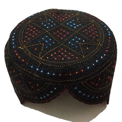 Hand Embroidered Sindhi Topi in Black color. Buy Online in Pakistan!