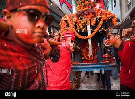 Kathmandu, Nepal. 11th Nov, 2022. A young boy donned in traditional ...