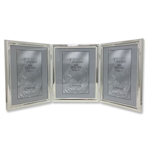 Lawrence Frames Silver Plated Double Bead 8x10 Hinged Triple Picture Frame - Walmart.com ...