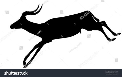 Vector Silhouette Gazelle Antelope Running Stock Vector 398348857 ...