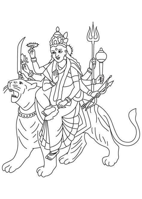 Durga puja coloring page | Download Free Durga puja coloring page for ...