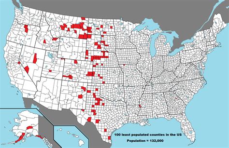 The 100 least populated counties in the US.... - Maps on the Web