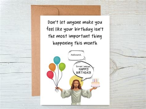 December Birthday Card Jesus Birthday Card Funny Birthday - Etsy