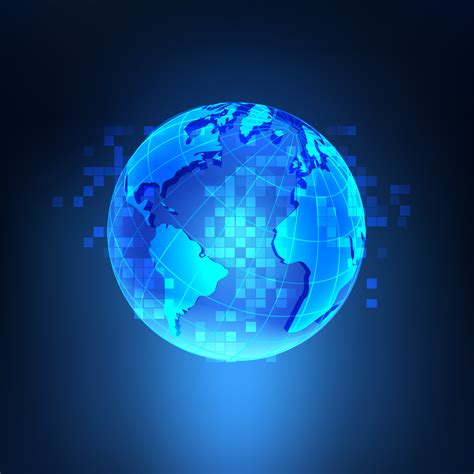 Blue Digital Technology Globe Background - Download Free Vectors, Clipart Graphics & Vector Art