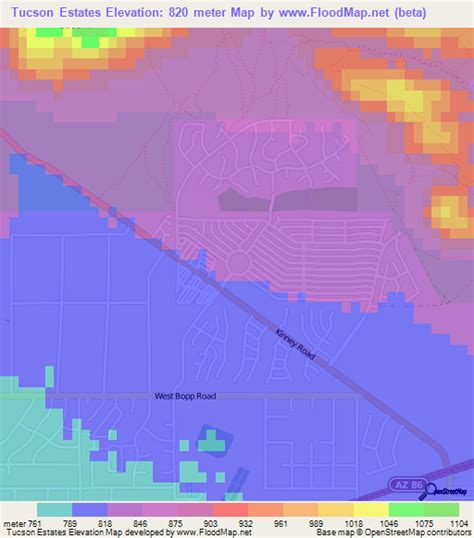 Elevation of Tucson Estates,US Elevation Map, Topography, Contour