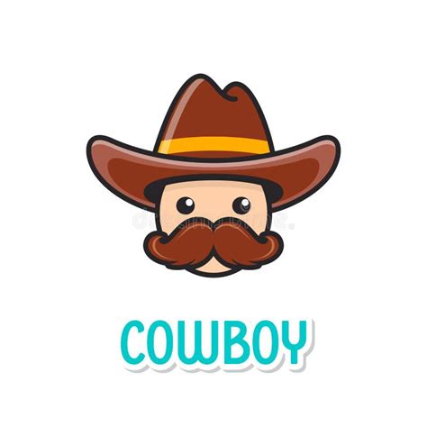 Funny cowboy face with hat stock vector. Illustration of cartoon ...