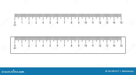 15 Centimeter Scale and Ruler Isolated on White Background. Math or Geometric Tool for Distance ...