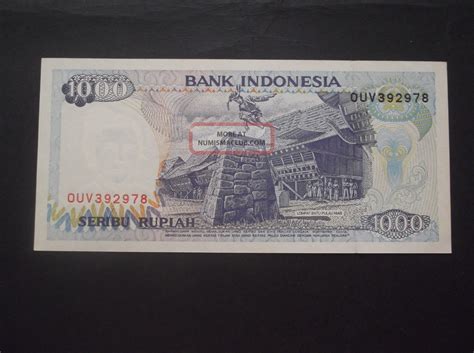 1992 1000 Rupiah Indonesia Currency Unc Banknote Note Money Bank Bill ...