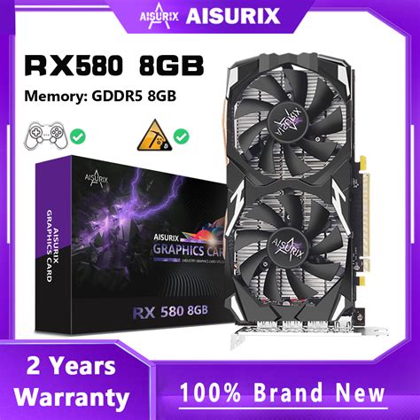 AISURIX RX 580 8GB New Brand Graphics card GDDR5 Computer GPU Video ...