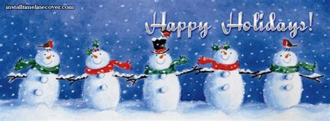 happy holiday snowmen Facebook Cover InstallTimelineCover.com | Holiday snowmen, Happy winter ...