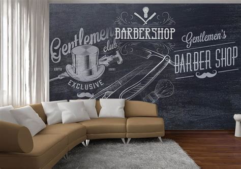 Barbershop Wallpaper Barber Shop Wall Mural Peel and Stick Self ...