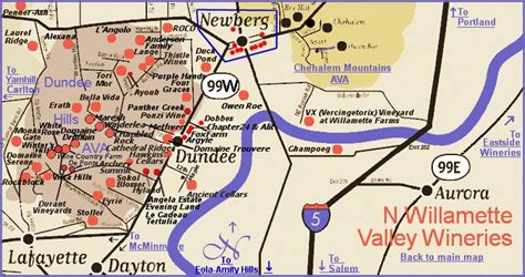 Map to the wineries of Oregon's Dundee Hills AVA and Chehalem Mountains ...