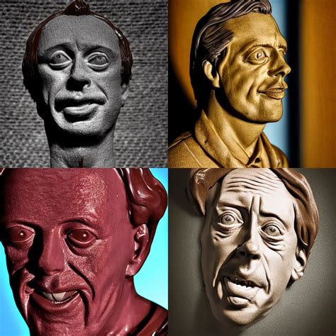 chocolate bust of Steve Buscemi melting in rays of | Stable Diffusion | OpenArt