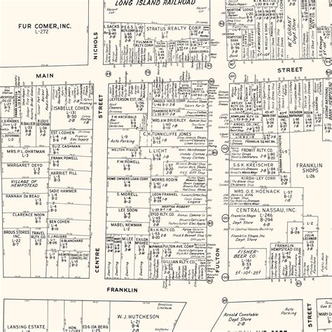 Vintage Map of Hempstead, NY Business Section 1947 by Ted's Vintage Art