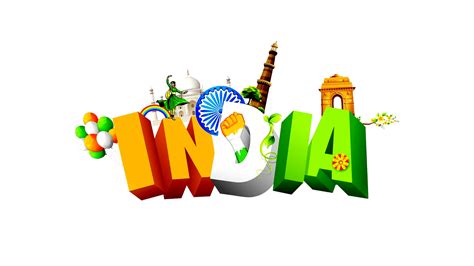 pngforall: 3d India letters with flag design balloons, Tajmahal images