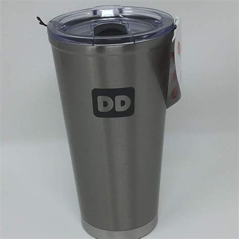 Amazon.com: Dunkin Donuts Matte Silver 20 oz Stainless Steel Travel Mug Tumbler with Lid ...