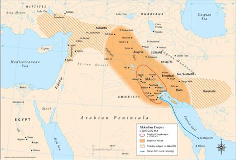 Map of Akkadian Empire: Oldest Empire in History